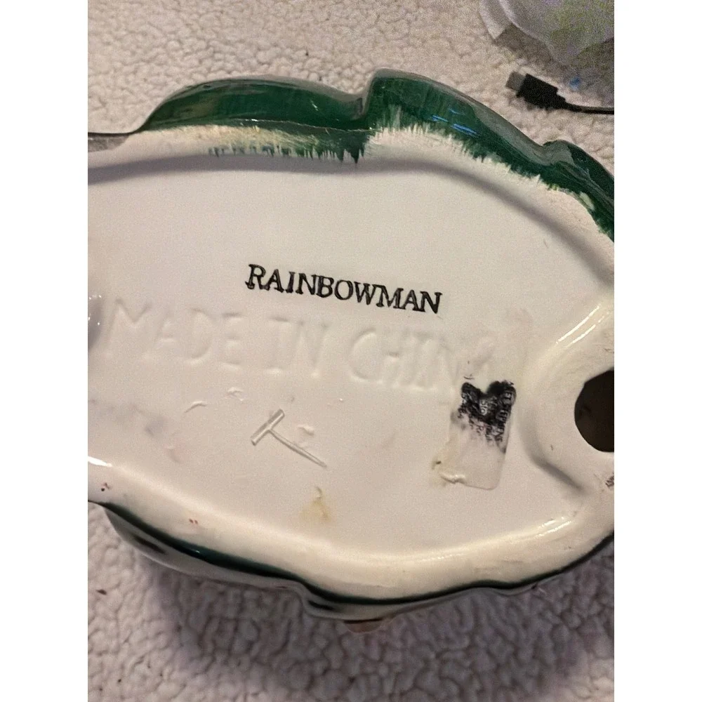 Rainbowman Ceramic Santa Claus Christmas Tree Candy Dish Red Green Holiday Decor